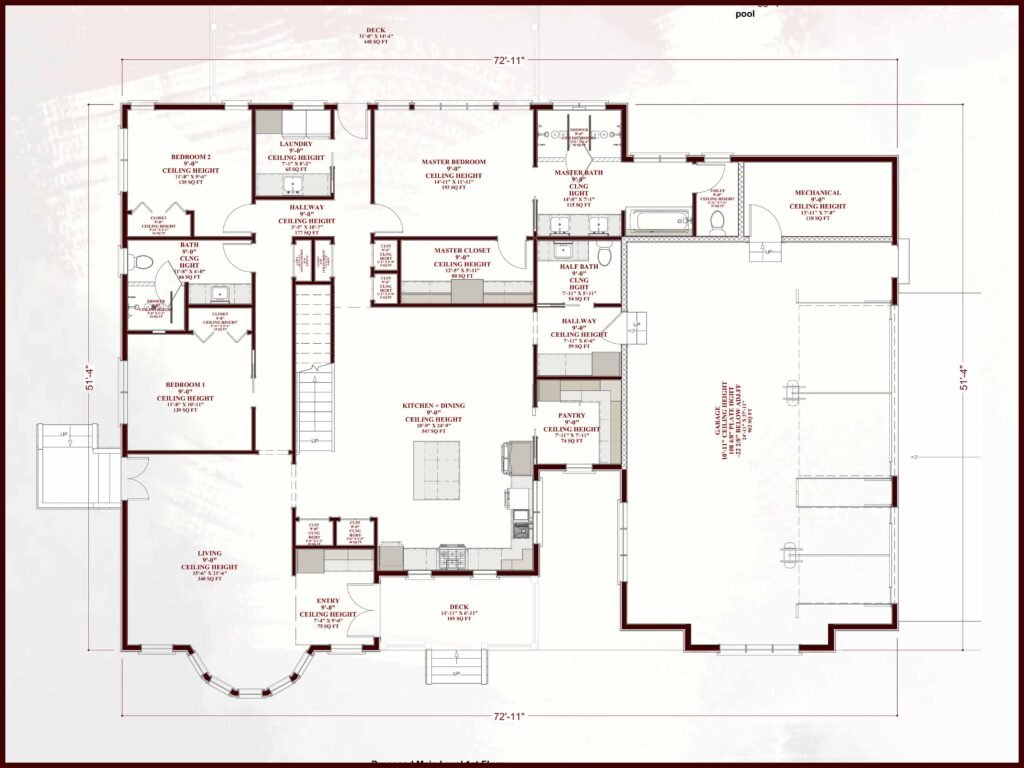 4 bedroom cottage house floor plan