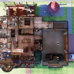 3d overview of cottage floor plan