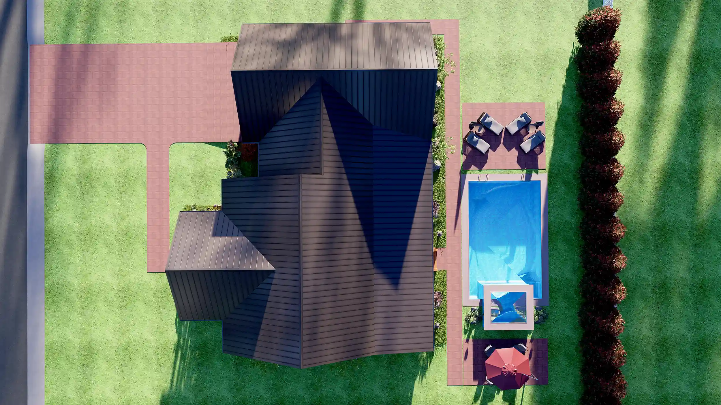 cottage house top view