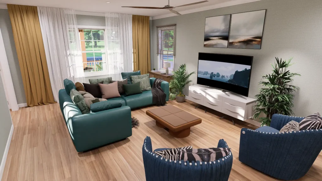 3 bedroom cottage house living area