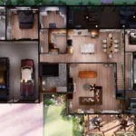 5 bedroom cottage house exterior design with 3d overview