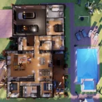 cottage house 3d view