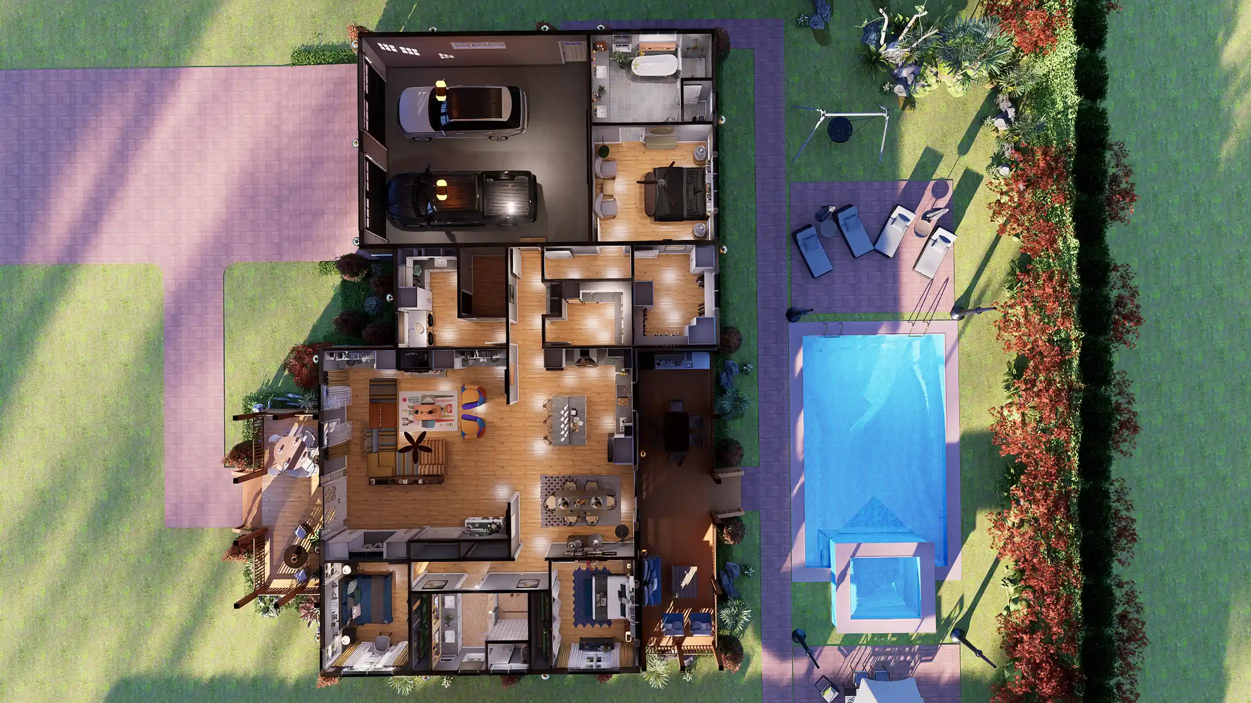 cottage house 3d view