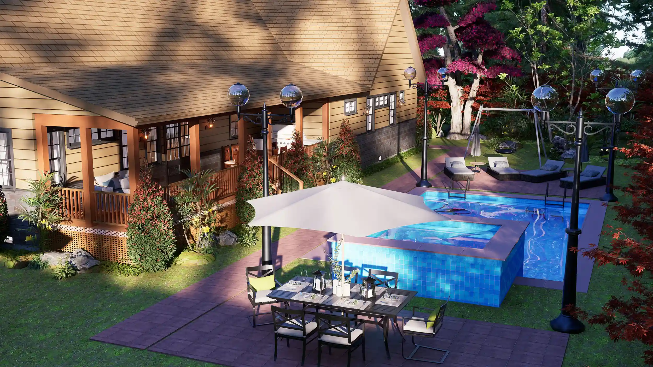 cottage house swiming pool