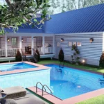 cottage house swiming pool image
