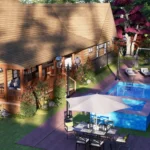 cottage house back porch view