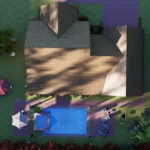 cottage house top view