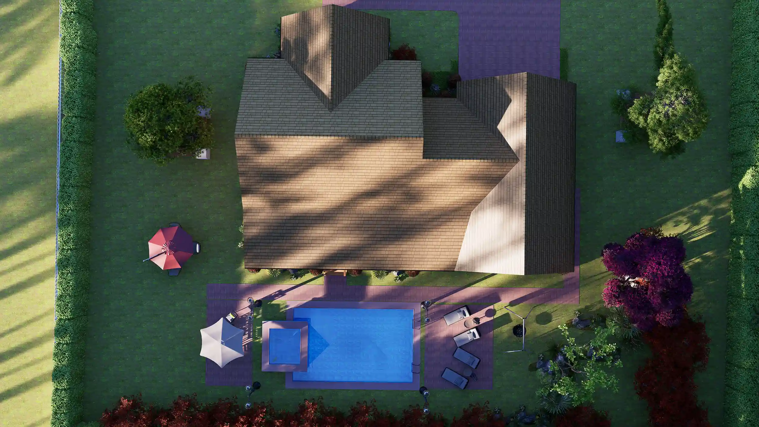 cottage house top view