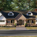 Modern entryway with seating and decor