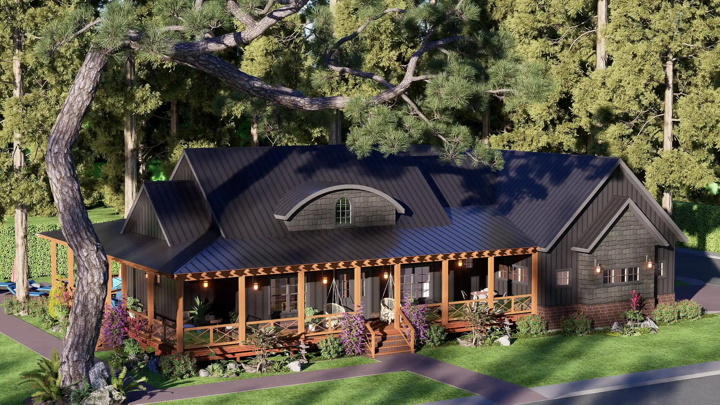 Plan 46002HC: Wrap-Around Country Porch, image size:2500x1406