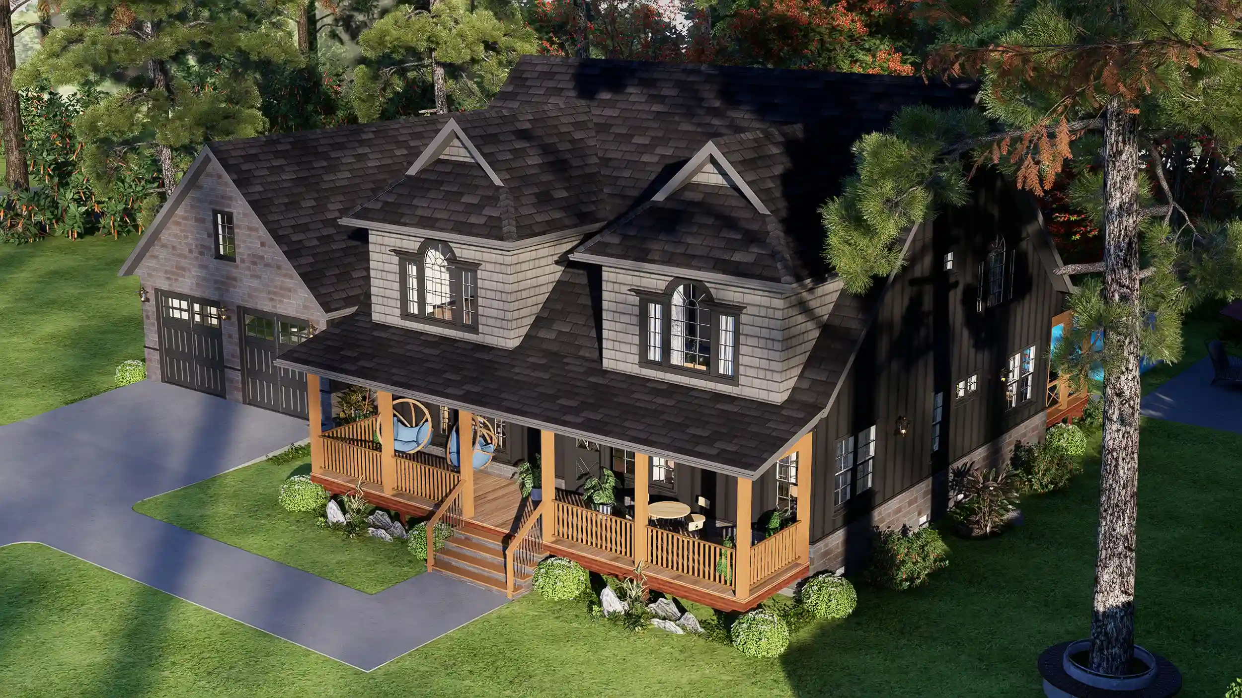 5 bedoom Craftsman Home exterior design