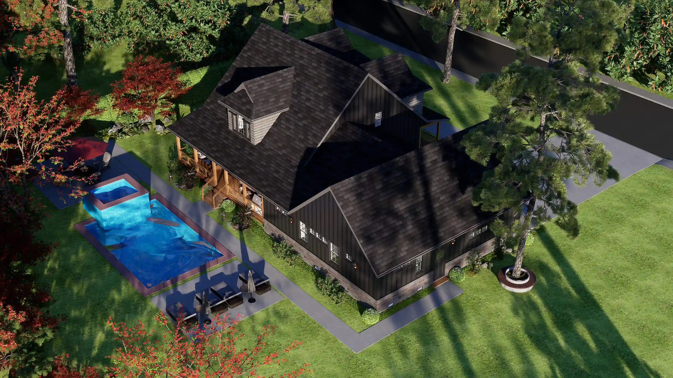 5 bedoom Craftsman Home exterior design