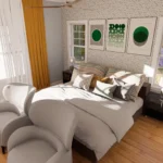 Bedroom design of cottage house