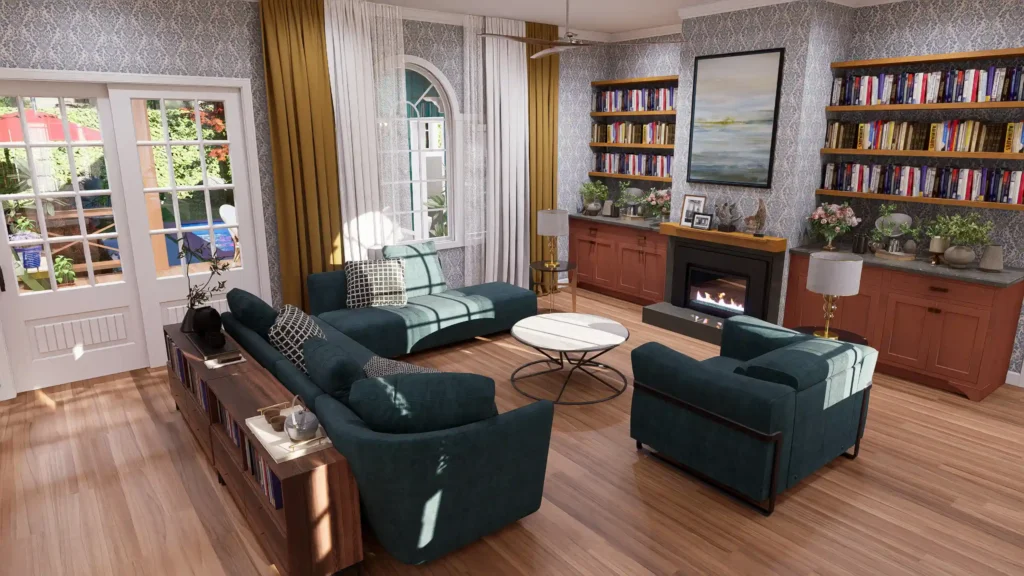 living area of cottage house 3 bedroom