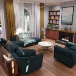 living area of cottage house 3 bedroom