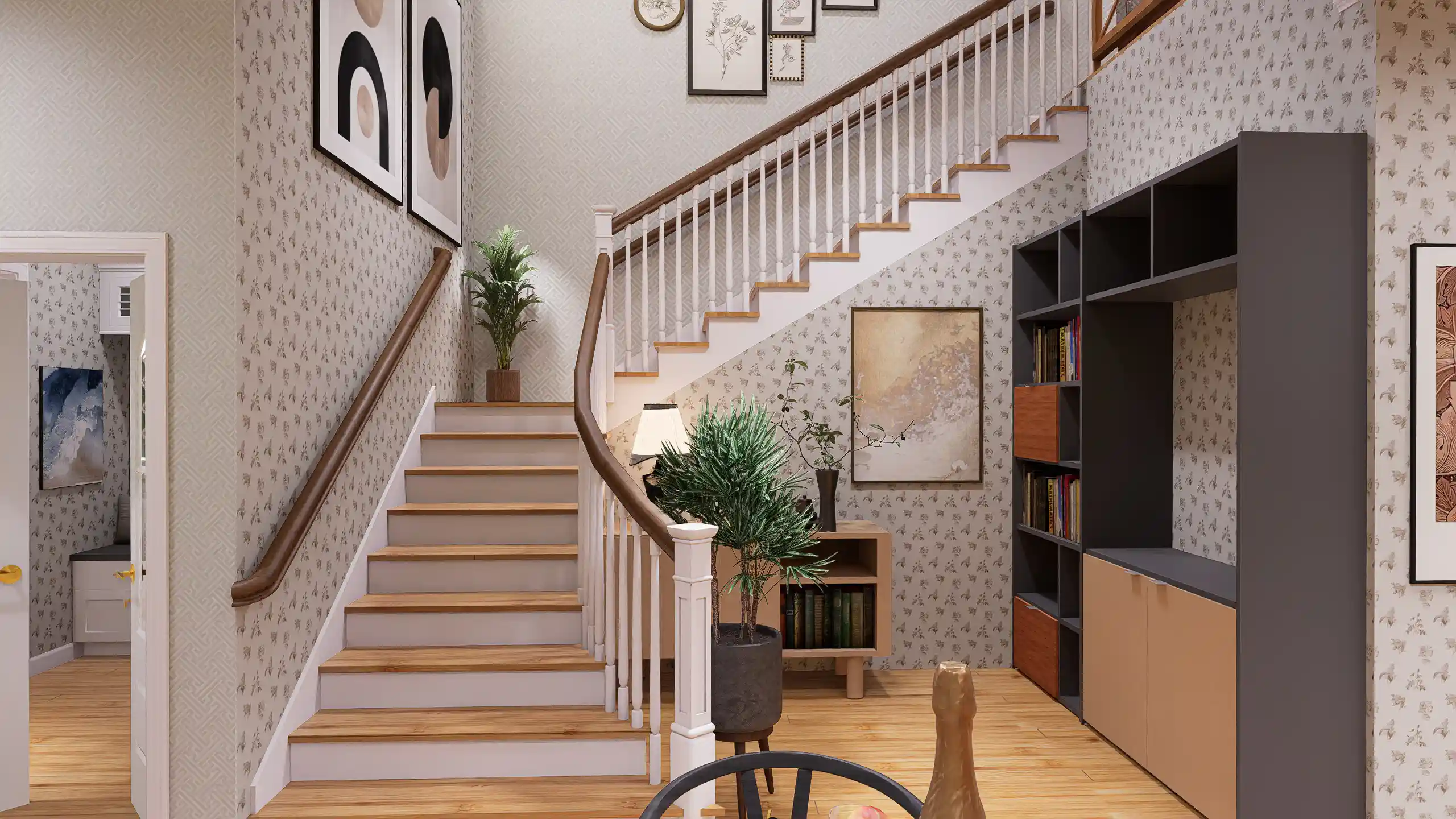 cottage house stair case