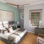 Bedroom design of cottage house