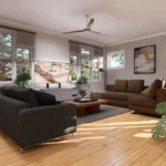 Upstairs bonus room layout suitable for a media room or playroom in a 2-story house plan