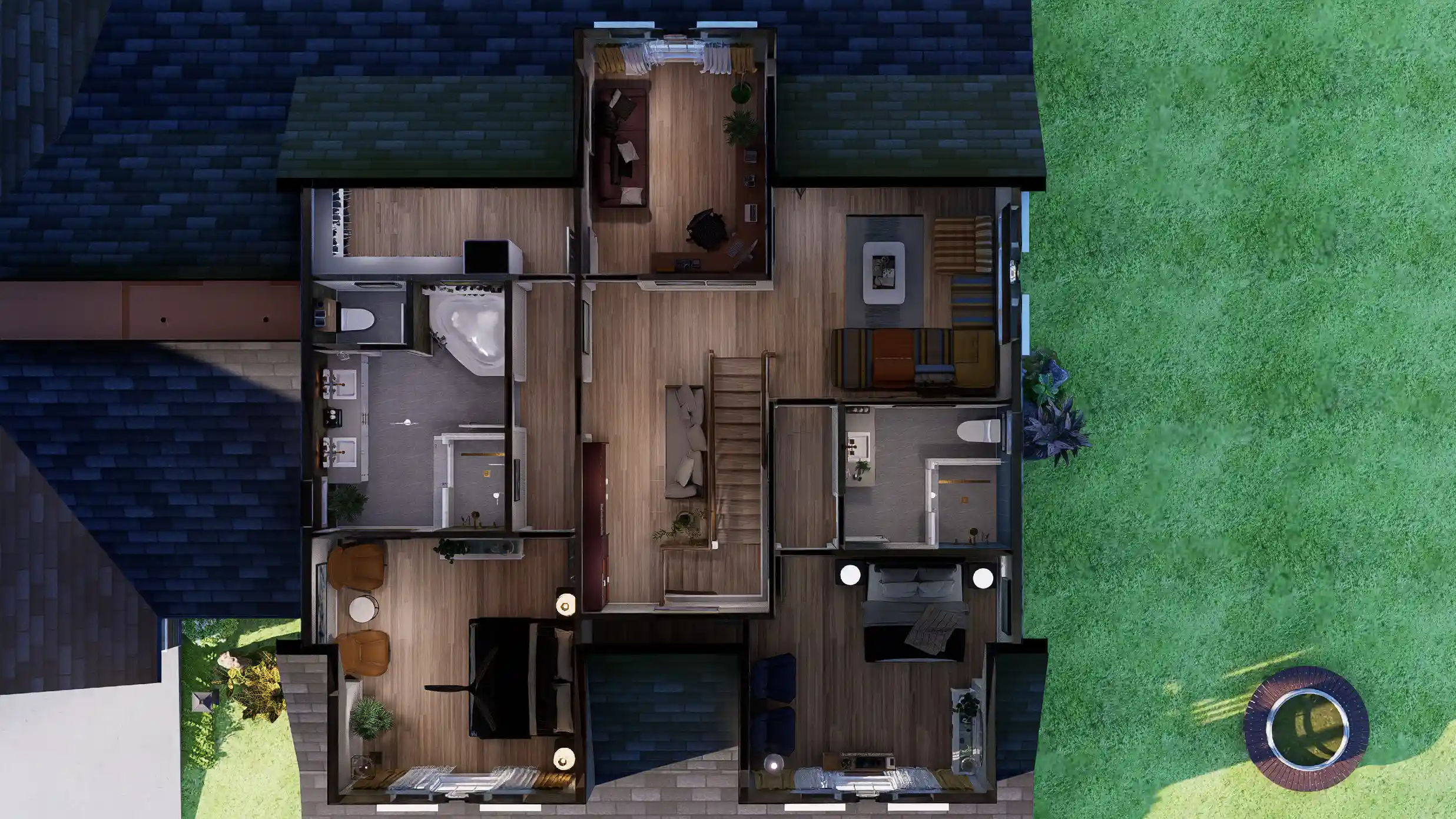 full top view of house