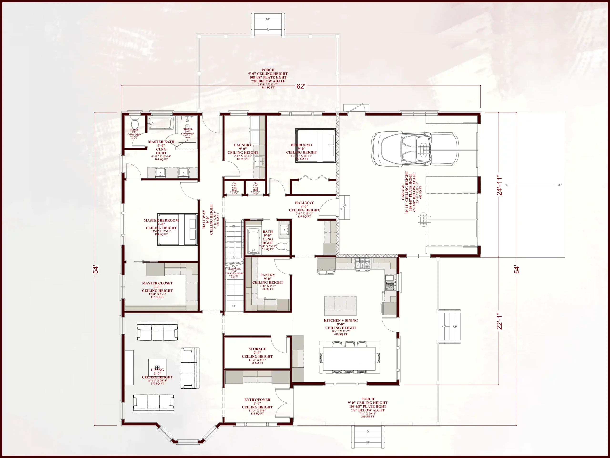 detailed floor plan of 5 bedroom cottage house design