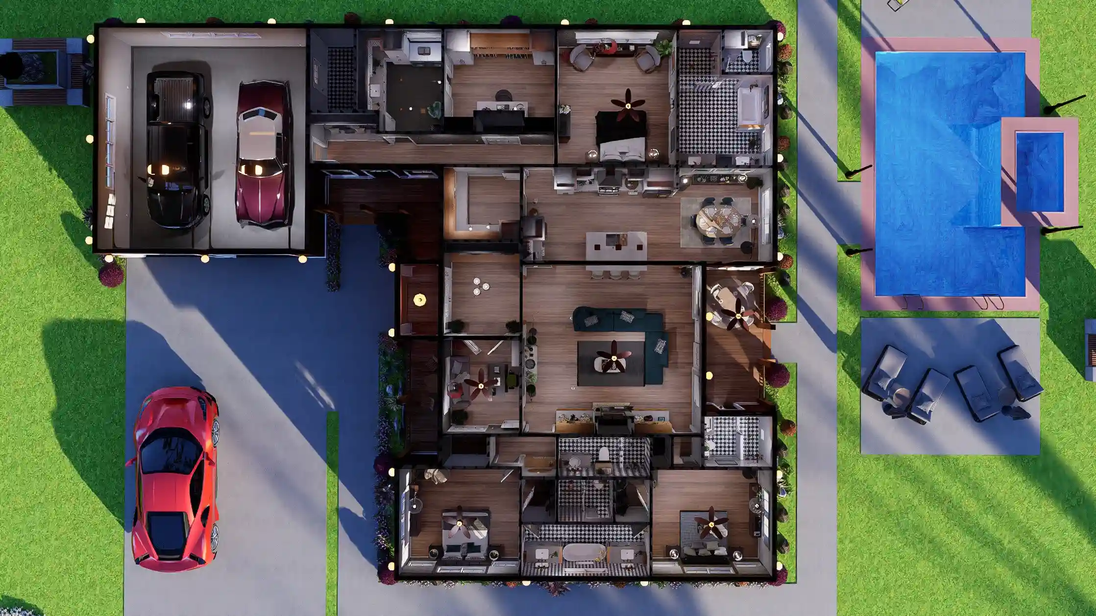 3 bedroom farmhouse floor plan with all details