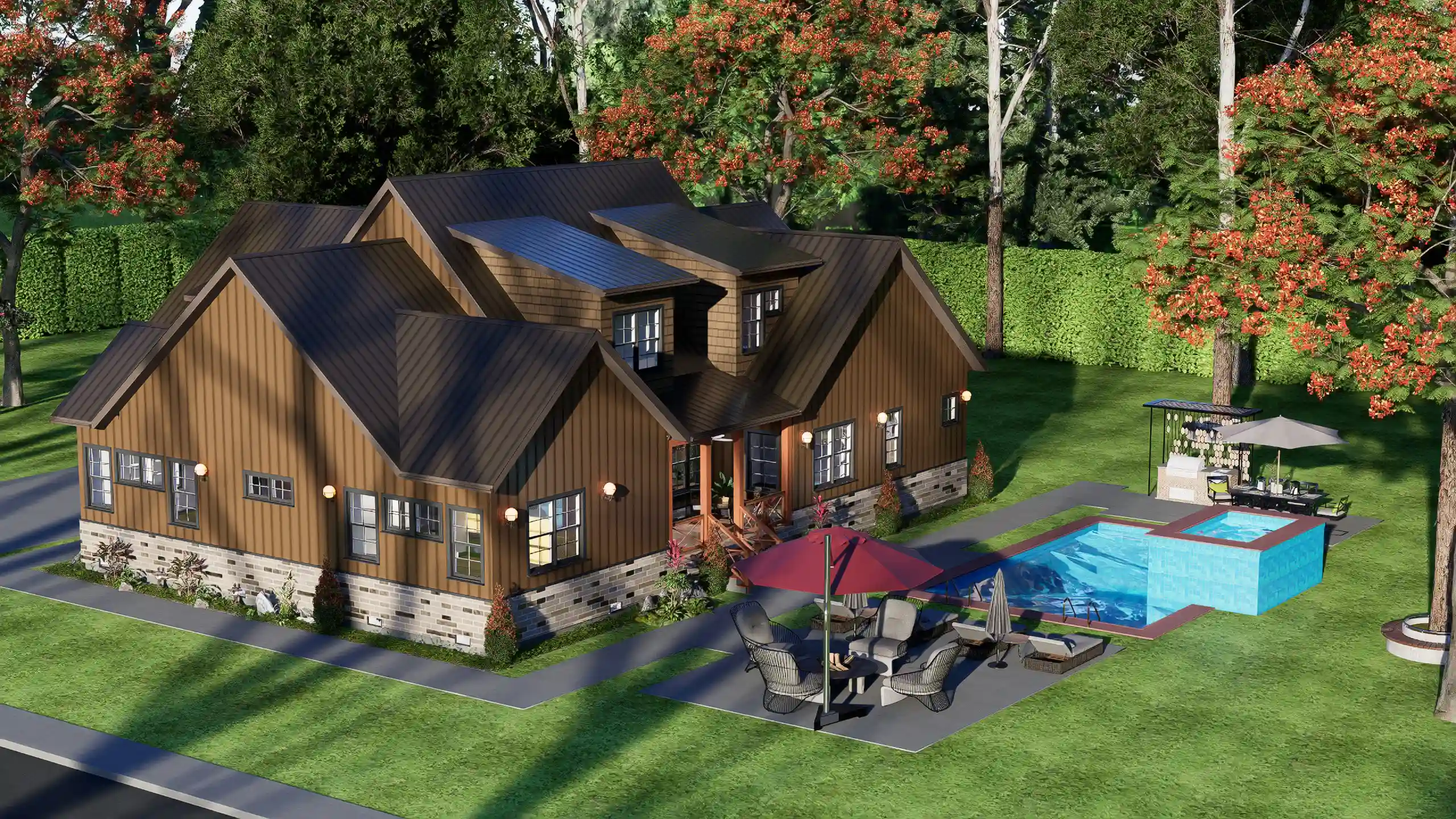 4 bedroom Craftsman house exterio design