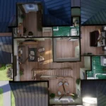 top view of 4 bedroom formhouse