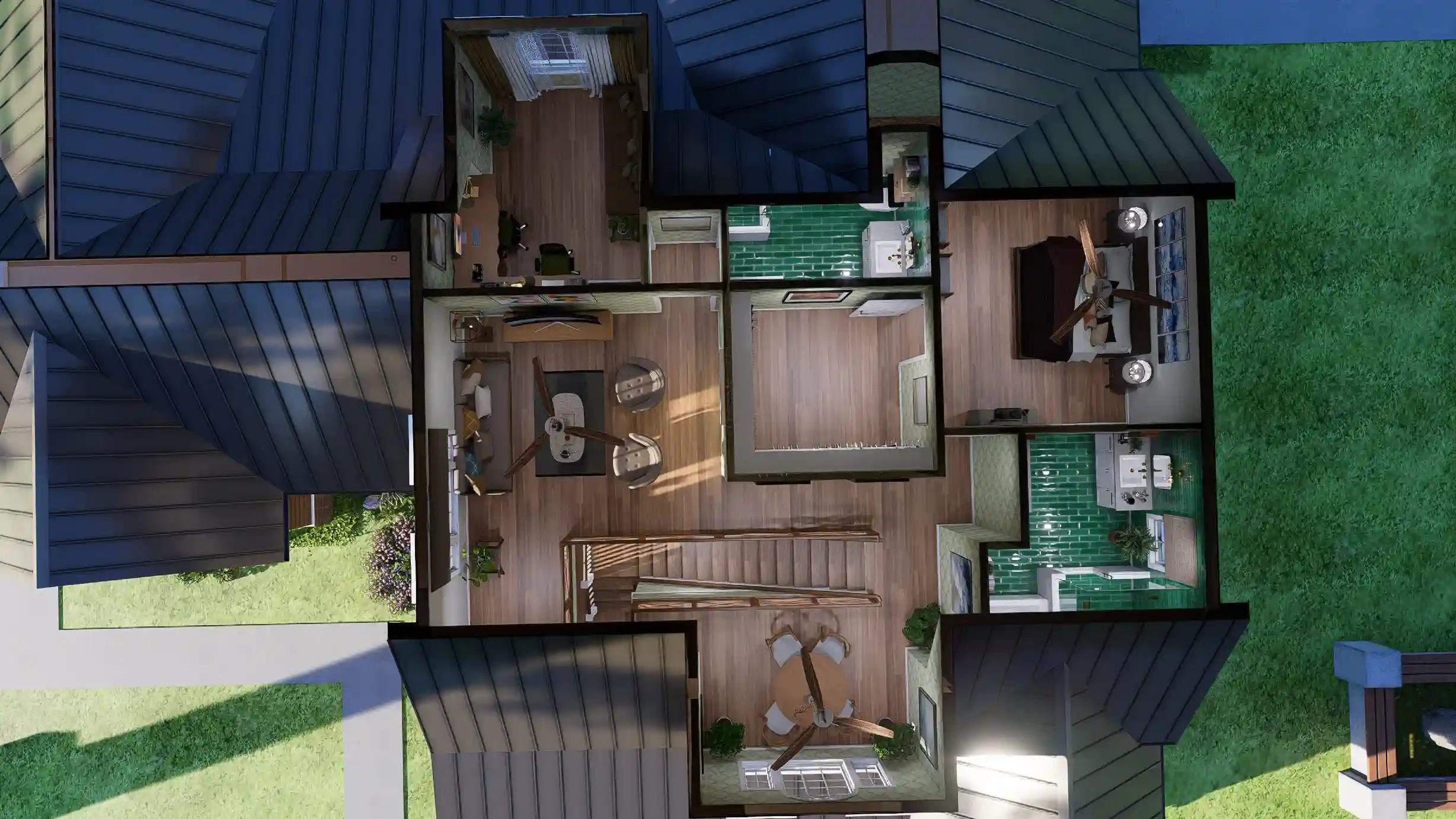 top view of 4 bedroom formhouse