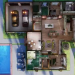 top view of 4 bedroom formhouse