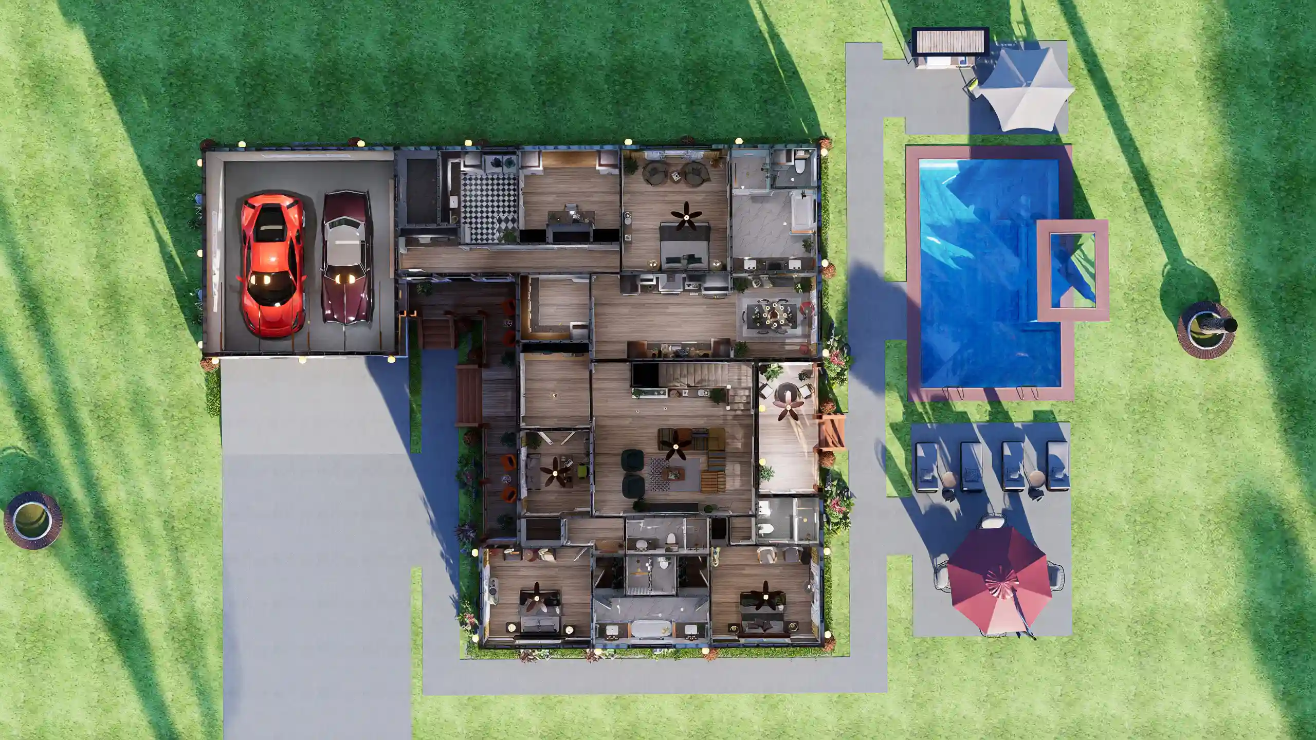 top view of ground floor