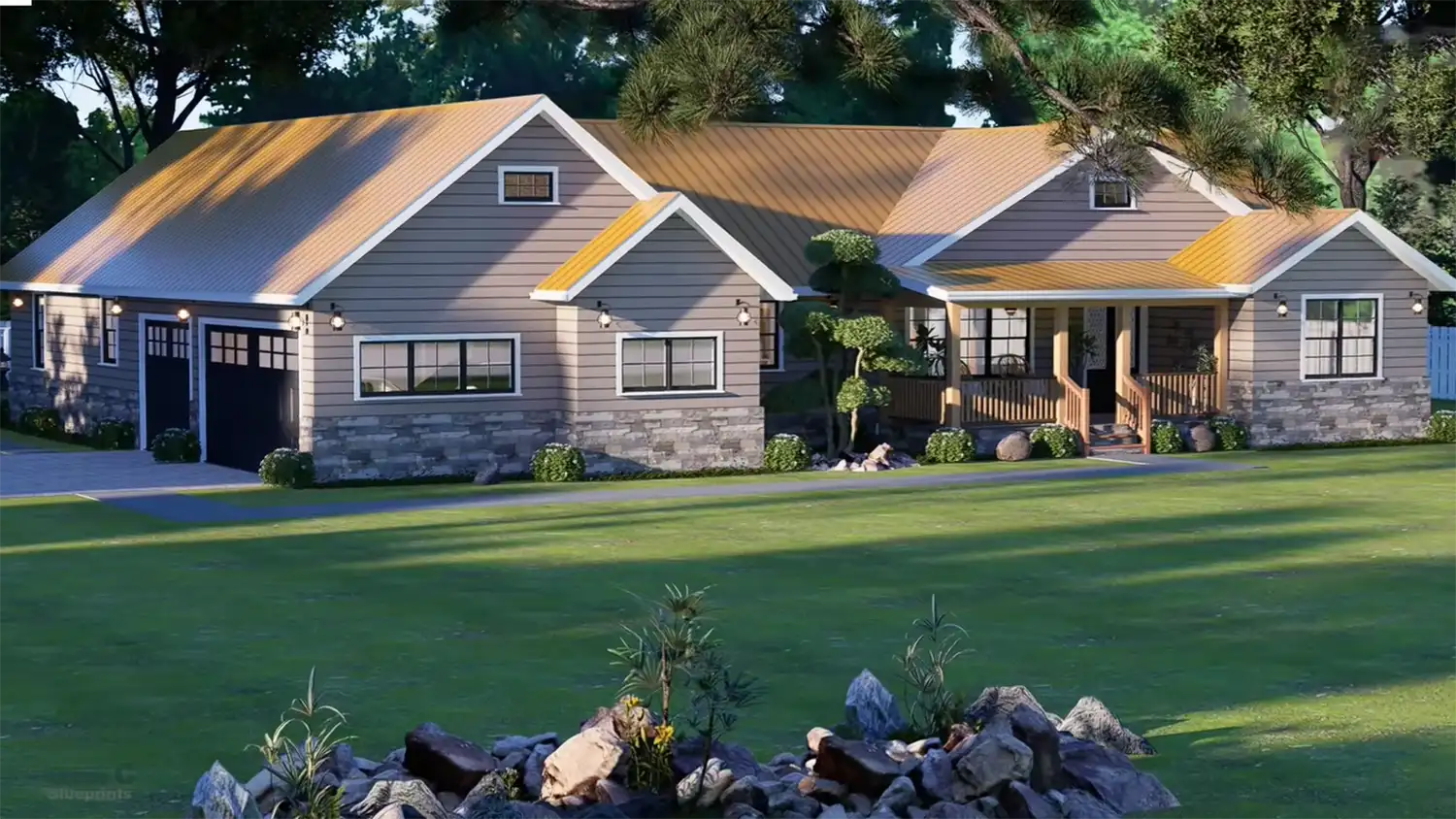 4 bedroom creaftsman home floor plan for buy