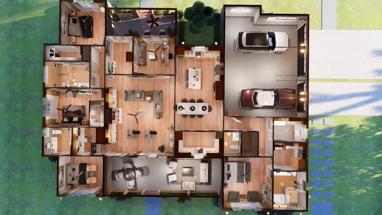 4 bedroom crafstman home floor plan