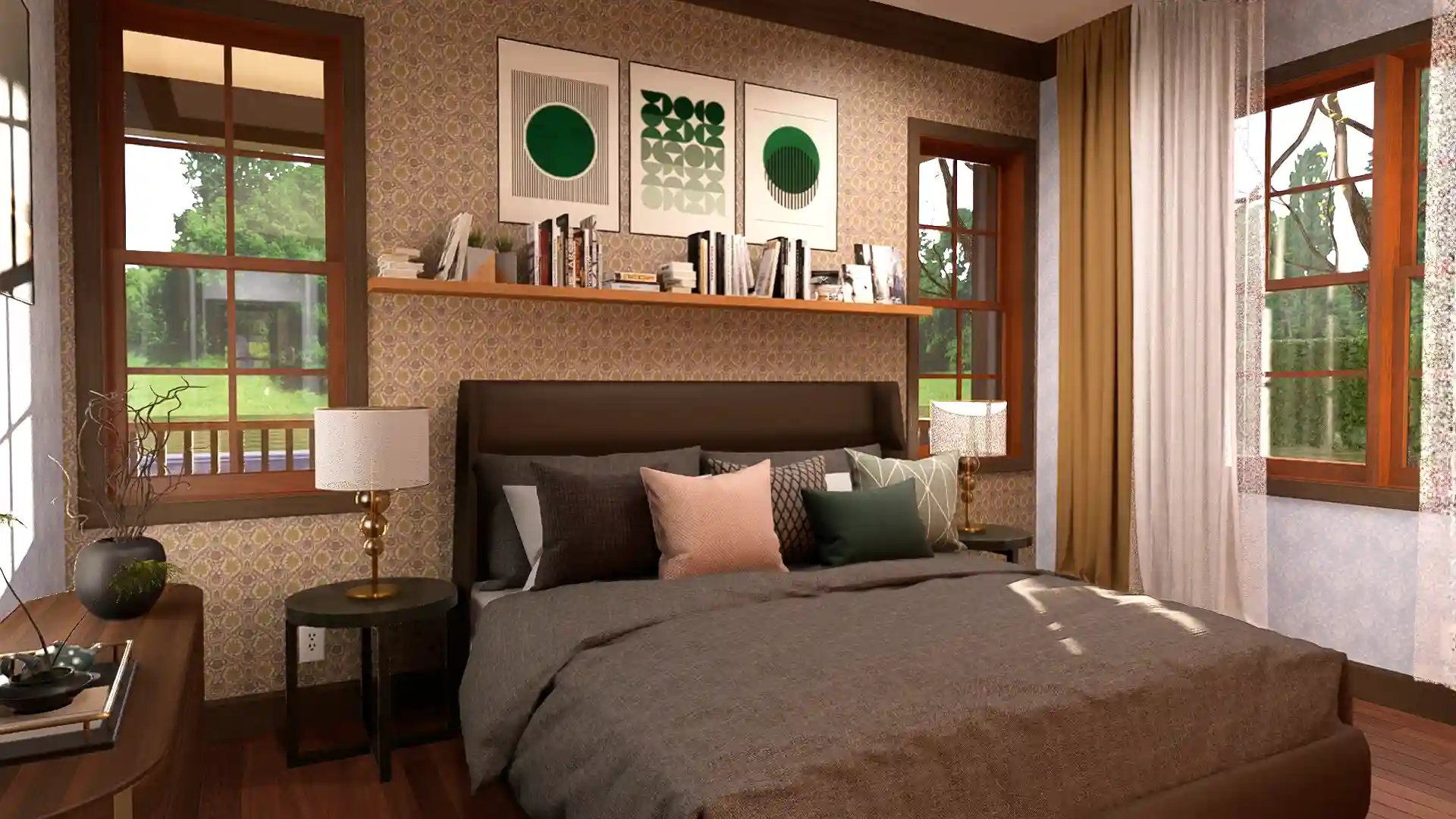 Stunning 3 Bedroom Modern Farmhouse with Wraparound Porch 2 Car Garage Floor Plan