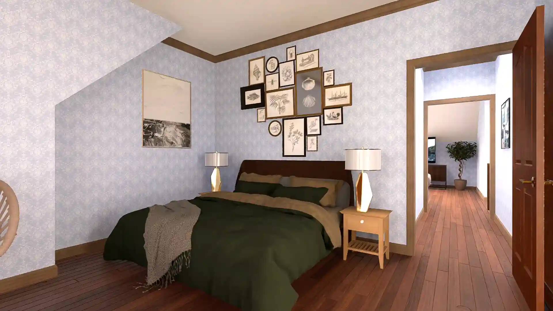 Stunning 3 Bedroom Modern Farmhouse with Wraparound Porch 2 Car Garage Floor Plan