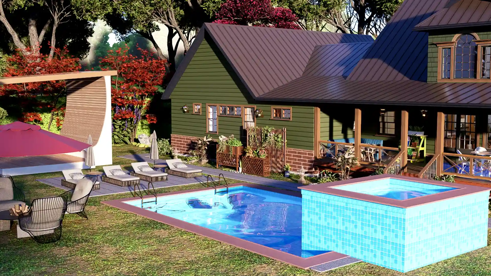 Stunning 3 Bedroom Modern Farmhouse with Wraparound Porch 2 Car Garage Floor Plan