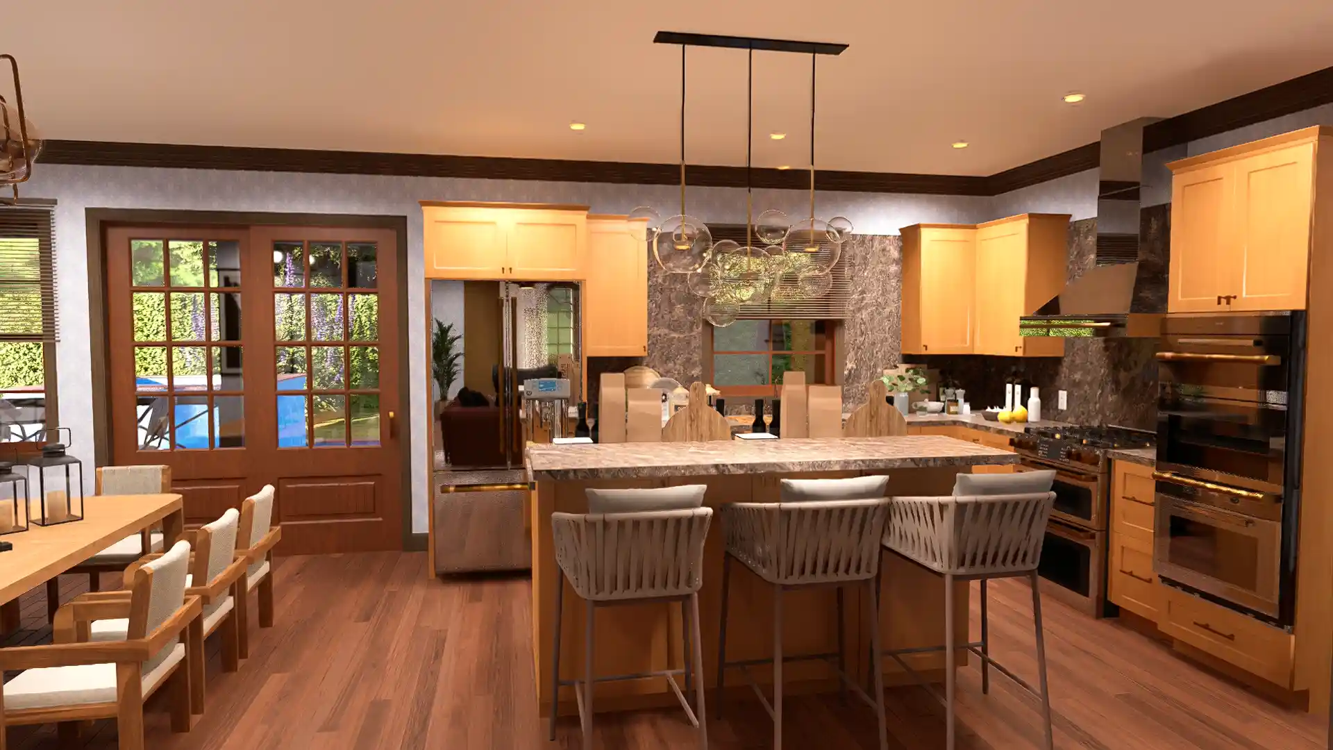 Stunning 3 Bedroom Modern Farmhouse with Wraparound Porch 2 Car Garage Floor Plan