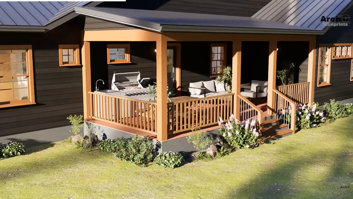 3 bedroom cottage house floor plan Arch c Studio