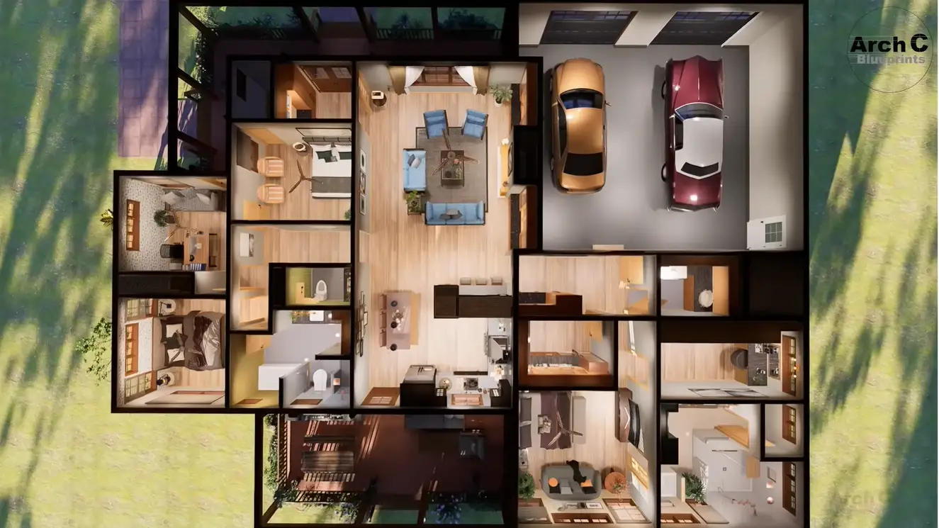 3 bedroom cottage house floor plan